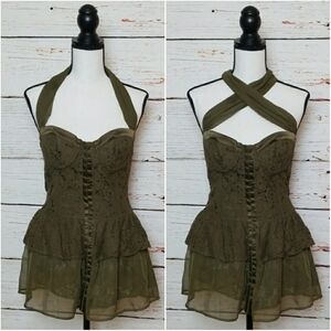 TWELVE BY TWELVE // lace chiffon bustier halter multi-way top